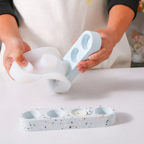 4-Holes Tealight Candle Holder Silicone Mold-2