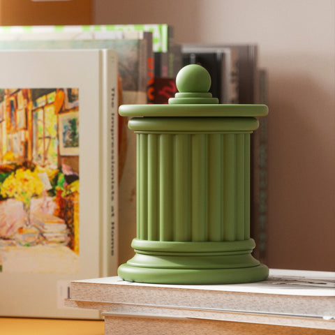 Architecture Concrete Candle Jar with Lid Silicone Mold-3