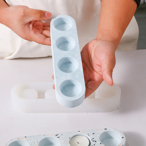 4-Holes Tealight Candle Holder Silicone Mold-4