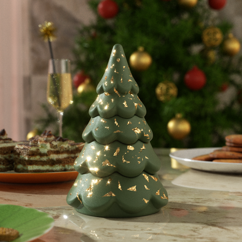 Blooming Stacking Christmas Tree Candle Jar Silicone Mold-0