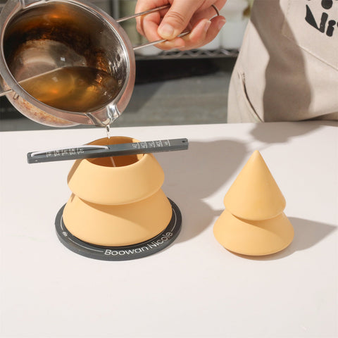 3.3oz Winter Wonderland Sleek Layered Christmas Tree Candle Jar Silicone Mold-2