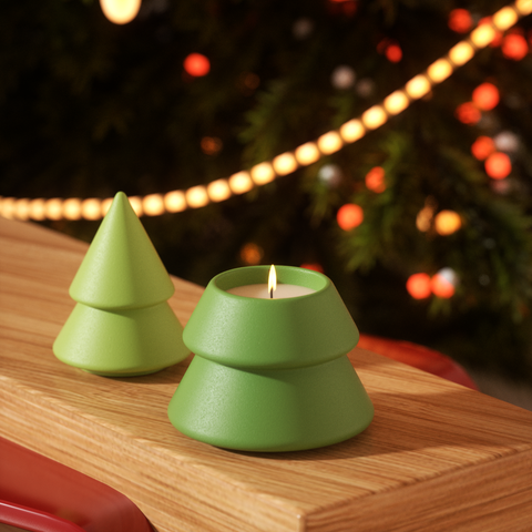 3.3oz Winter Wonderland Sleek Layered Christmas Tree Candle Jar Silicone Mold-3