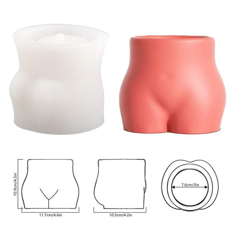 Body Shaped Concrete Plant Pot&Pen Holder Silicone Mold-7