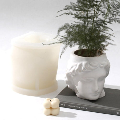 Apollo Mythology Figure Statue Concrete Plant Pot Silicone Mold-1