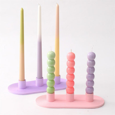 3-Holes Taper Candle Holder Silicone Mold-3