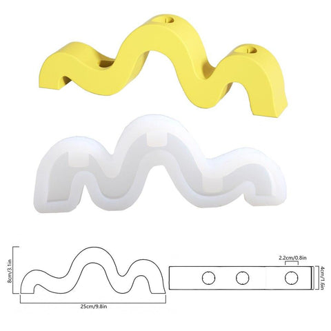 3-Holes Taper Candle Holder Silicone Mold-2
