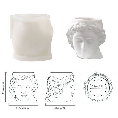 Apollo Mythology Figure Statue Concrete Plant Pot Silicone Mold-2